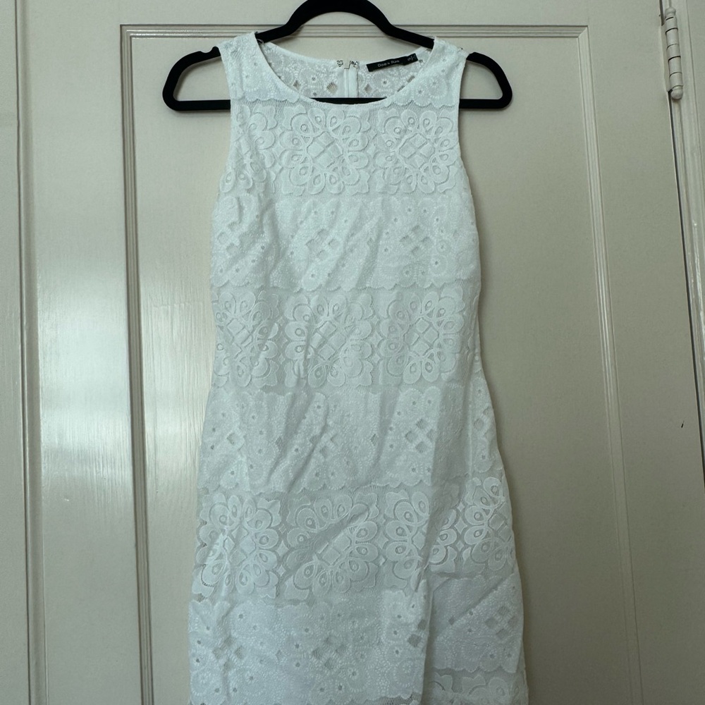 Doe & Rae White Lace Mini Dress